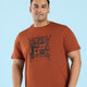 PLUS SIZE STRUCTURE KNIT GRAPHIC T-SHIRT FOR MEN | XL-7XL