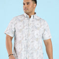 Plus Size Abstract Mirageprint Comfort Stretch Half Sleeve Shirt | XL-7XL