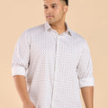 Plus Size Dapper Geometric Tile Statement Stretch Shirt | XL-7XL