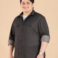 Plus Size Charcoal Cascade Grey Denim Shirt | XL-7XL