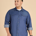 Plus Size Summer Sky Lightwash Denim Shirt | XL-7XL