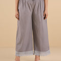 Plus Size Solid Palazzo With Lace | XL-7XL
