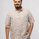 Plus size soft Cotton Printed Holiday Half Sleeve Shirt For Men | XL-7XL