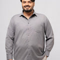 Plus size Solid Structure Cotton Smart Casual Shirt For Men | XL-7XL