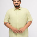 Plus size Solid Breezy Cotton Half Sleeve Shirt For Men | XL-7XL