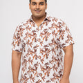 Plus size Tropical Printed Cotton Linen Holiday Shirt For Men | XL-7XL