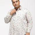 PLUS SIZE PRINTED GIZA SATIN PARTY SHIRT FOR MEN | XL-7XL