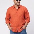 PLUS SIZE SOLID COTTON LINEN SHIRT FOR MEN | XL-7XL