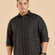 Plus Size Subtle Urban Structured Window Plaid Shirt | XL-7XL
