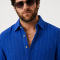 PLUS SIZE LINEN STRIPE SHIRT FOR MEN | XL-7XL
