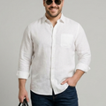 PLUS SIZE SOLID LINEN SHIRT FOR MEN | XL-7XL
