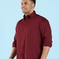 Plus Size Gem Tone Solid Stand Collar Satin Stretch Shirt | XL-7XL