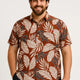 PLUS SIZE TROPICAL PRINTED COTTON HOLIDAY HALF SLEEVE SHIRT FOR MEN | XL-7XL