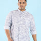 Plus Size Floral Bush Print Breezy Slub Shirt | XL-7XL