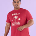 PLUS SIZE STRUCTURE KNIT GRAPHIC T-SHIRT FOR MEN | XL-7XL
