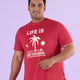 PLUS SIZE STRUCTURE KNIT GRAPHIC T-SHIRT FOR MEN | XL-7XL