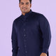 Plus Size Gem Tone Solid Stand Collar Satin Stretch Shirt | XL-7XL