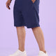 Plus Size Peached Twill Solid Flexi Shorts | XL-7XL