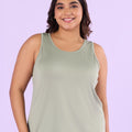 Grey Knitted Tank Top | XL-7XL