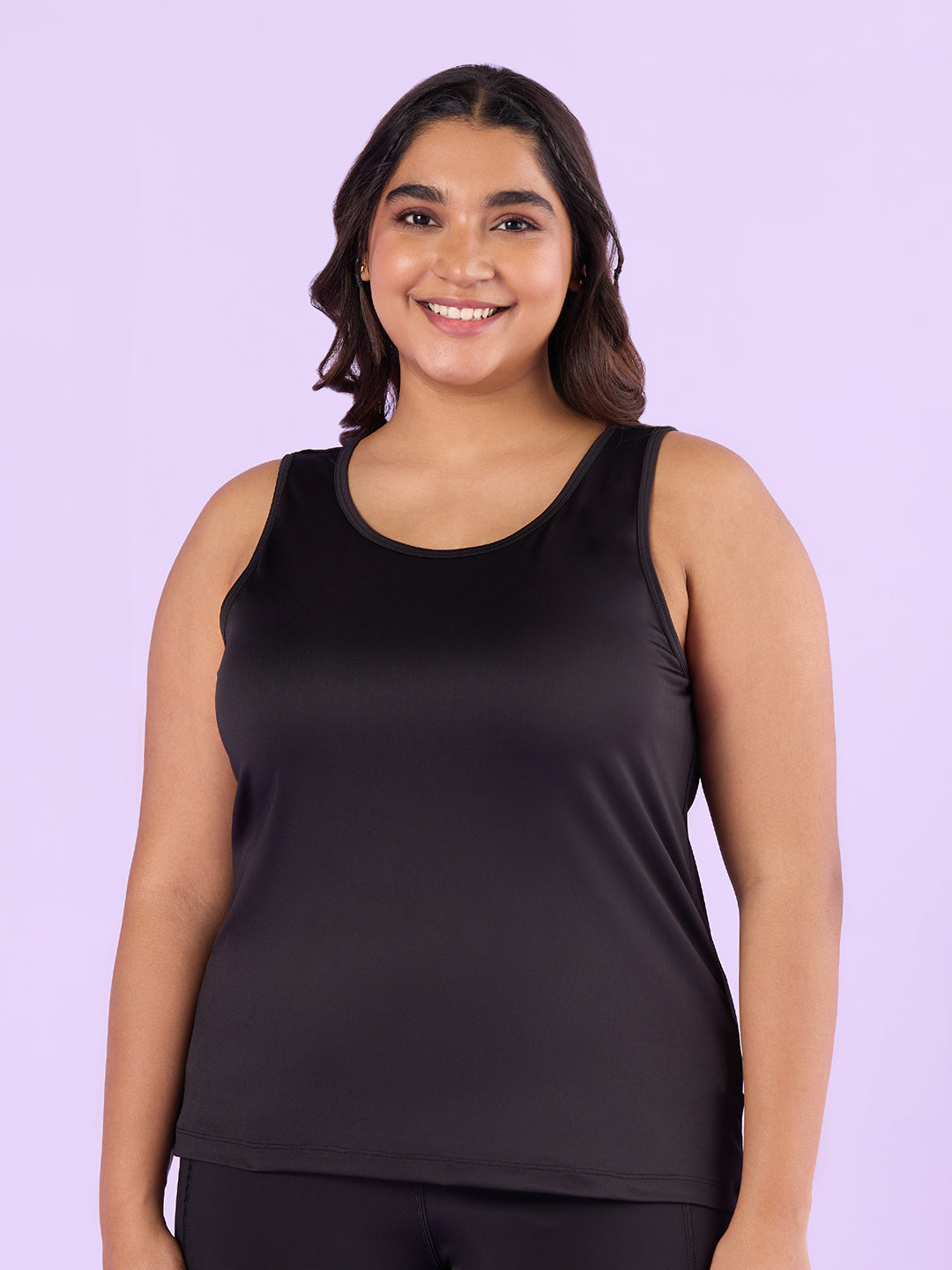 Get Plus Size Plus Size Black Knitted Tank Top | XL-7XL for WOMEN