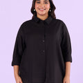 Black Linen Womens Shirt | XL-7XL