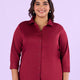 Plus Size Maroon Satin Womens Shirt | XL-7XL
