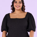 Plus Size Black Lurex Knit Top | XL-7XL