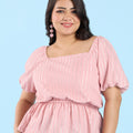 Plus Size Dusty Pink Lurex Top | XL-7XL
