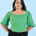Green Textured Knit Top | XL-7XL