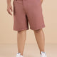 Plus Size Peached Twill Solid Flexi Shorts | XL-7XL