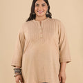 Plus Size Solid Slub Kurti | XL-7XL