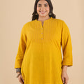 Plus Size Solid Slub Kurti | XL-7XL