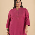 Plus Size Solid Slub Kurti | XL-7XL