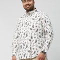 Plus Size Men Nautical Printed Stretch Full Sleeve Shirts | XL-7XL