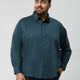 Plus Size Men Occasion Solid Stretch Full Sleeve Shirts | XL-7XL