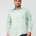 Plus Size Men Occasion Solid Stretch Full Sleeve Shirts | XL-7XL