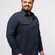 Plus size Solid stretch Double Pocket Shirt For Men | XL-7XL