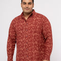 Plus size soft Cotton Printed Holiday Half Sleeve Shirt For Men | XL-7XL