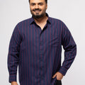 Plus size Smart Casual Giza Cotton Stripe Shirt For Men | XL-7XL