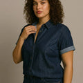 BIG HELLO - THE PLUS LIFE-Womens Shirt - Denim