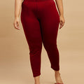 Plus Size Solid Knit Stretch Leggings | XL-7XL