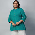 Plus Size Solid Slub Kurti | XL-7XL