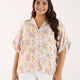 Pastel Floral Printed Satin Top | XL-7XL