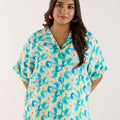 Watercolor Floral Printed Satin Top | XL-7XL