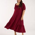 Burgandy Knitted Dress | XL-7XL
