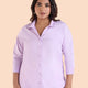 Plus Size Lilac Satin Stretch Shirt | XL-7XL