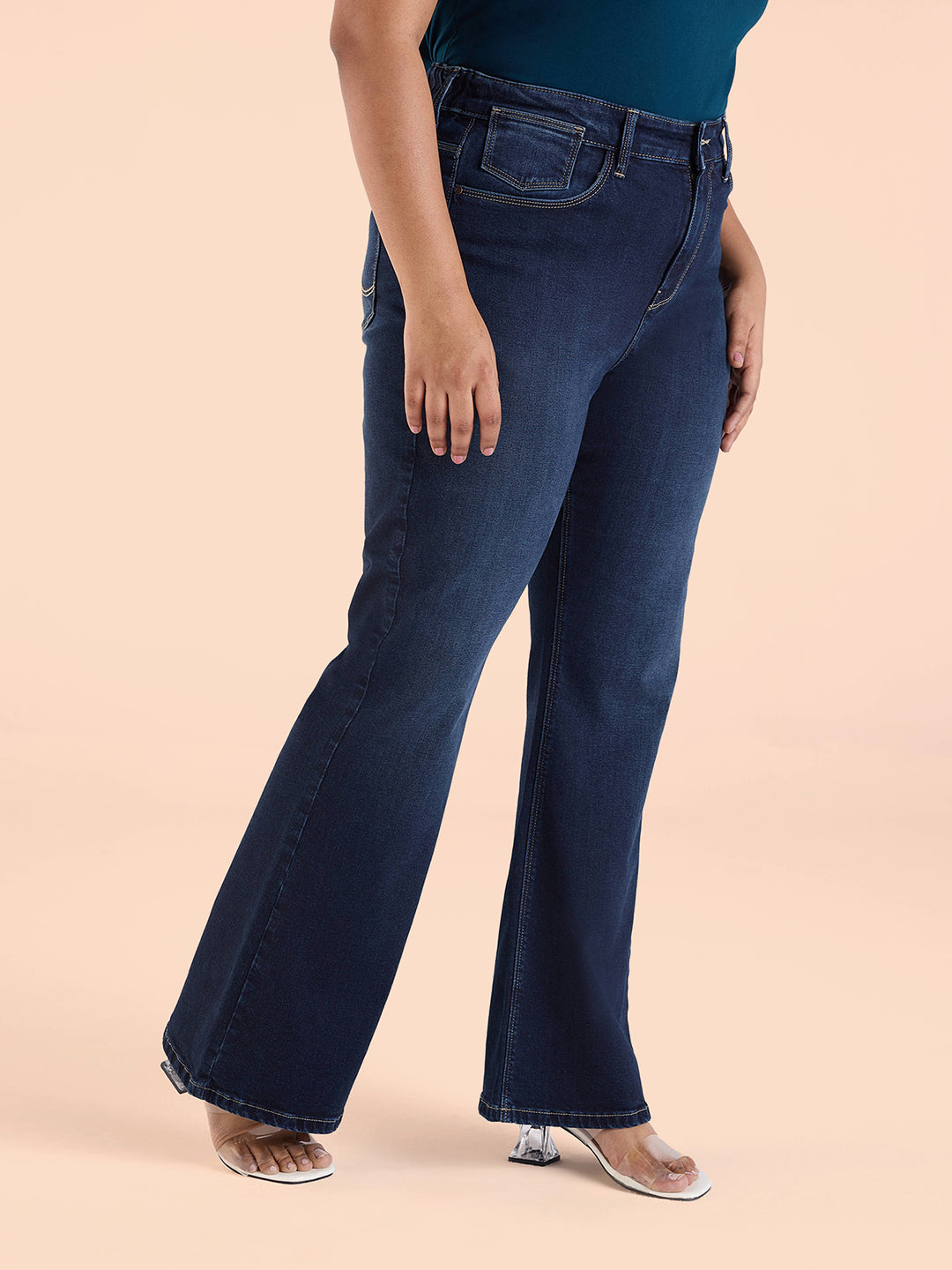 Get Plus Size Plus Size Dark Wash Stretch Jeans XL-7XL for WOMEN