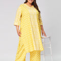 Plus Size Whimsical Blossoms Printed Kurta Set | XL-7XL
