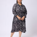 Plus Size FLORAL PRINTED KNOTTED A LINE DRESS | XL-7XL