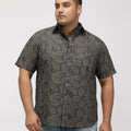 PLUS SIZE PRINTED STRETCH OXFORD HOLIDAY HALF SLEEVE SHIRT FOR MEN | XL-7XL